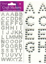 NEW! Eleganza Clear And Silver Sparkly Self Adhesive Alphabet Letter Stickers~ A 55 Piece Set For Gift Packaging, Scrapbooking, Card Making & More